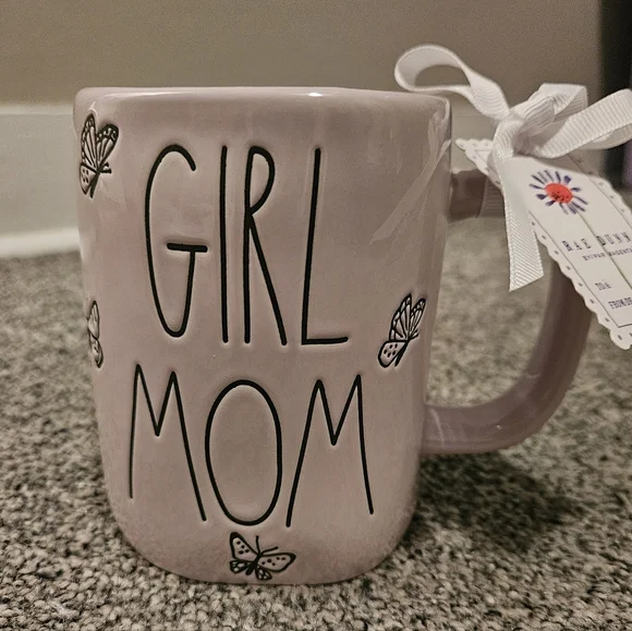 Pink Girl Mom RAE DUNN Mug with Butterfly Design - Picture 1 of 3